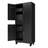 71" H Metal Garage Storage Cabinet with Integrated Drawer, Powder Coated Steel Utility Locker in Black