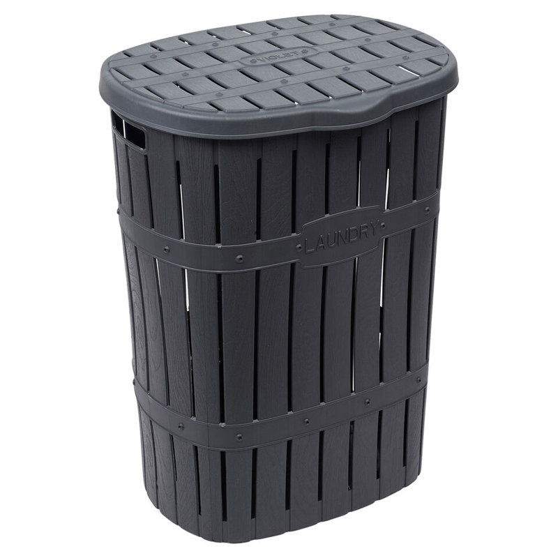 Plastic Laundry Basket with Handles, Anthracite