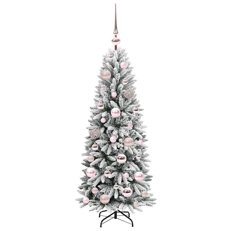 Artificial Christmas Tree with 150 LEDs White, Pink, 3.94' H