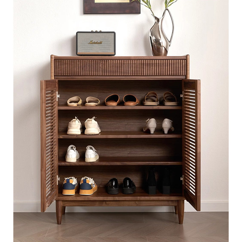 Double-Door Japanese-Style Shoe Storage Cabinet