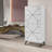 Modern Multi-Purpose Cabinet, White, 24.6 x 53.5 x 14.0 inches | 100% Melamine Coated Particle Board, Thickness: 0.7 inches | Soft-Close Hinges, Push to Open Doors | Stylish Geometric Design for Home & Office Storage