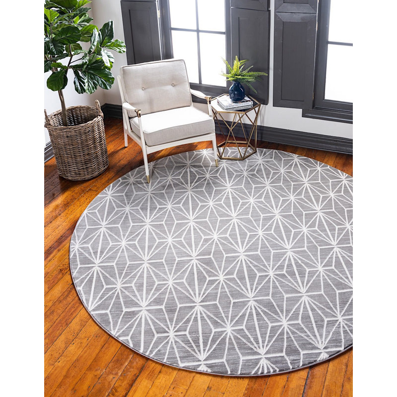 Heights Abstract Indoor Rug, Round 8'