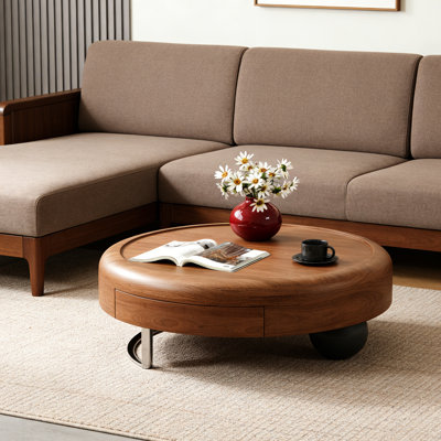 Small Apartment Round Storage Coffee Table