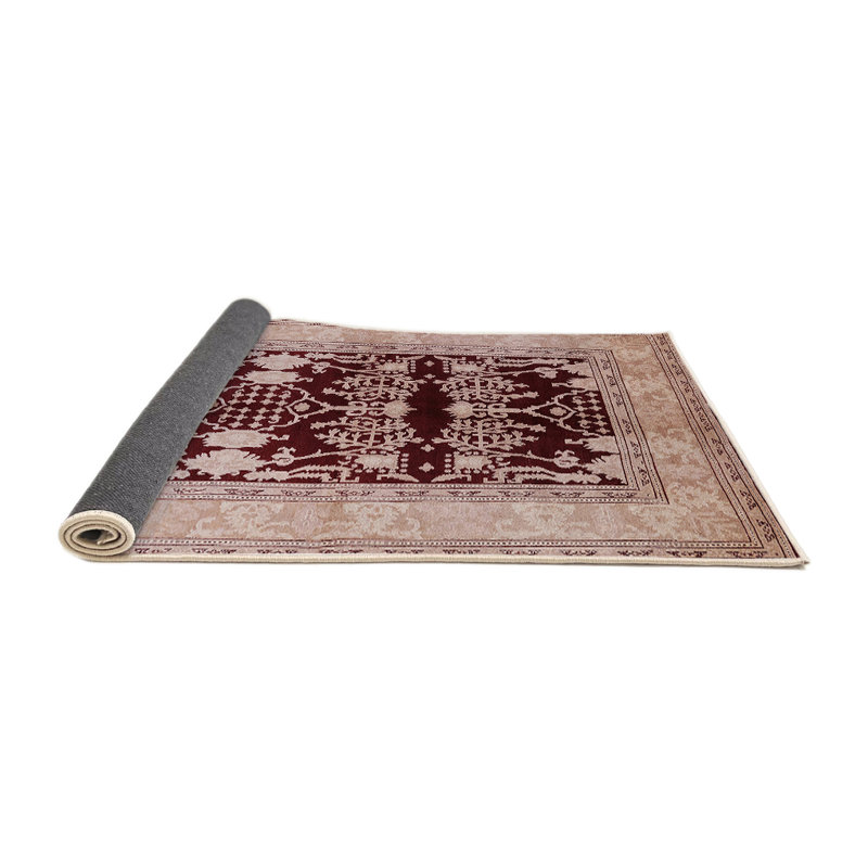 Tapis oriental rouge foncé / beige Mackinac, Rond 7 pi