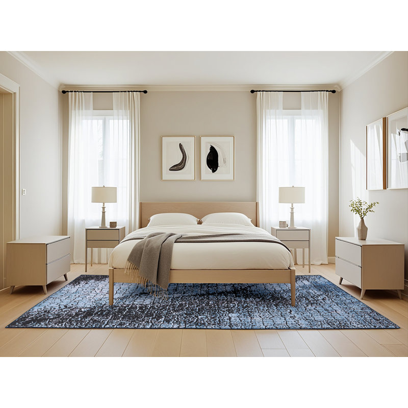 Tapis abstrait bleu, Rectangle 5 pi x 8 pi