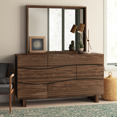 Commode 6 tiroirs avec miroir Hiram