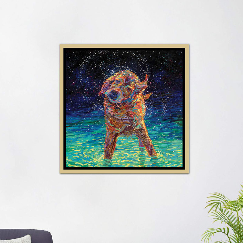 « moonlight nage » par iris scott, reproduction d’impression, H 37 po x l 37 po x P 1,5 po, Toile encadrée d'or
