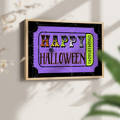 Happy Halloween Ticket -Framed Print - Restickable