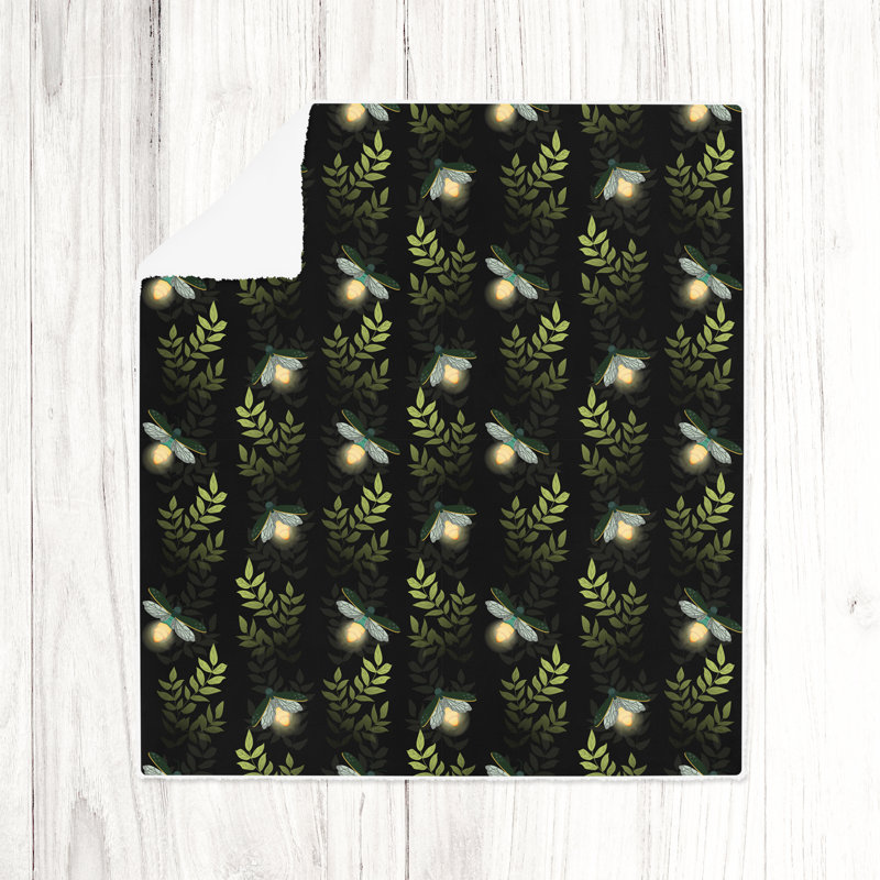 Jeté , L 51 po x L 60 po, Floral, Noir / Vert/ Gris