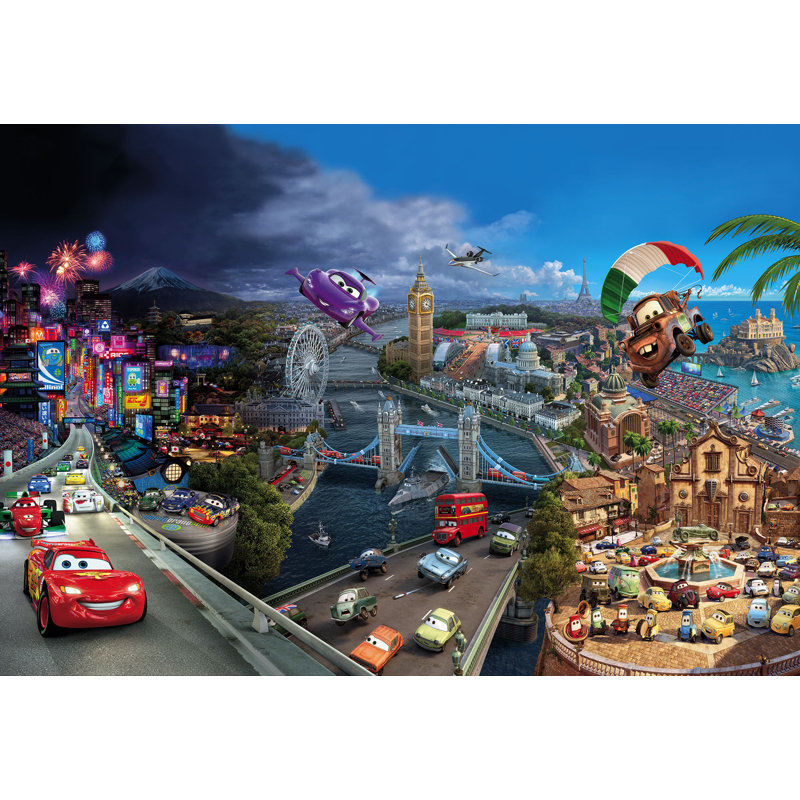 Disney Cars World Unpasted Wall Mural On Paper 368 Cm X 254 Cm