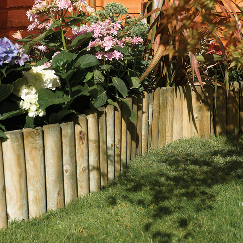 30cm H x 180cm W Wood Lawn Edging, 30cm H x 180cm W