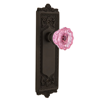 Egg & Dart Plate with Crystal Pink Door Knob