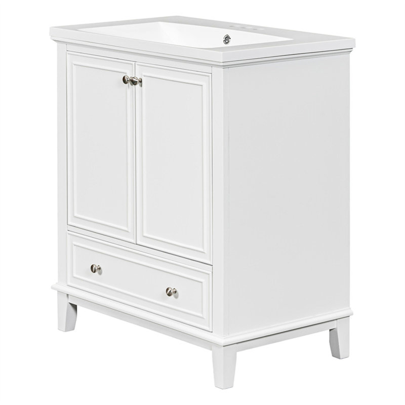 Meuble-lavabo multifonctionnel avec lavabo, Blanc