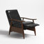 Irie Mid-Century Modern Leather Recliner With Solid Wood Frame-911333721