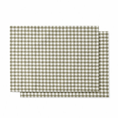 Ensemble de table rectangulaire à carreaux vichy 100 % coton teint en fil