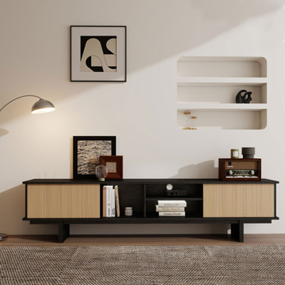 Vintage Wood TV Stand with Storage