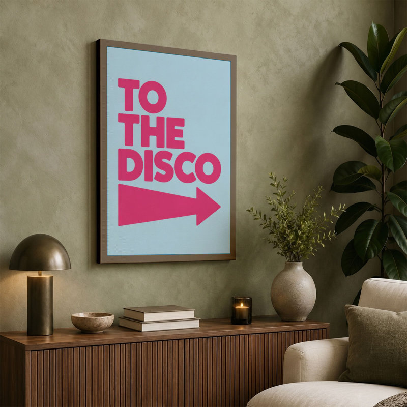 To the Disco Retro - Wrapped Canvas, 30x20 - 76.2 x 50.8 cm, Taupe Border