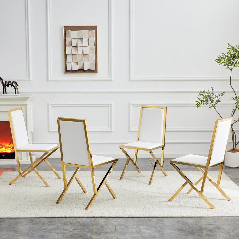 Chaises de salle à manger ergonomiques, ensemble moderne en cuir synthétique pour la maison de cuisine