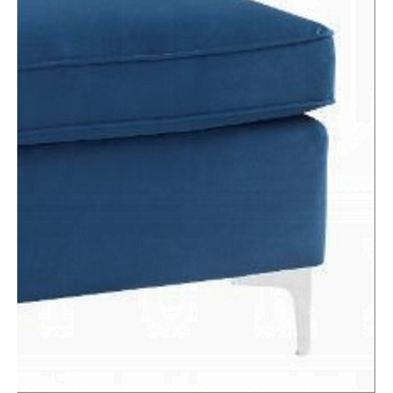 Repose-pieds modulaire en velours bleu Jaszira, Bleu