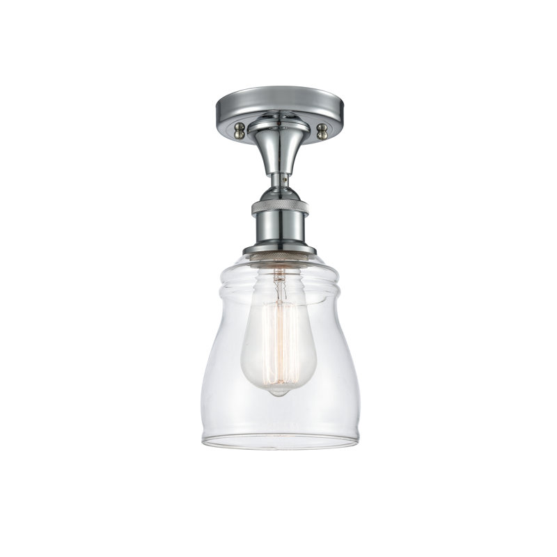 Plafonnier semi-encastré 4,5 po 1 lumière Mccarver, Ampoule non incluse, Transparent, Chrome poli