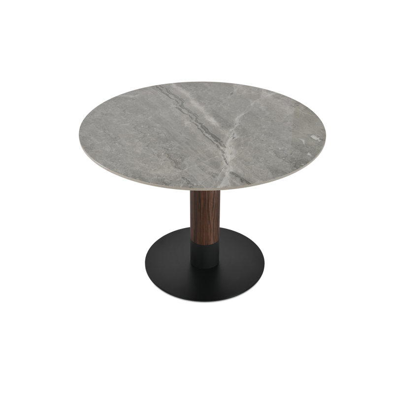 Tango Thick Post Ceramic Dining Table, 29.5"H x 40"L x 40"W, Gray