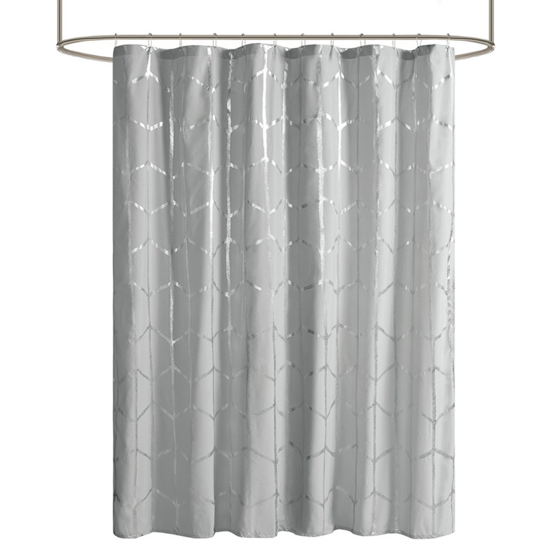 Rideau de douche imprimé métallique, Gris/argent
