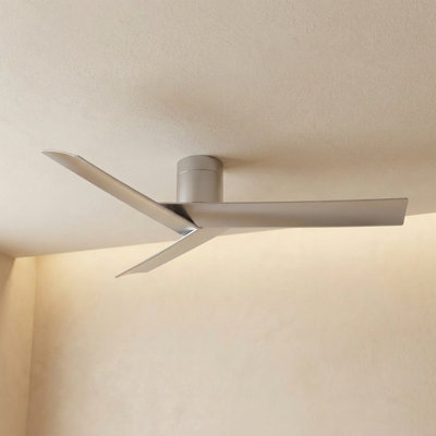 55in Low Profile Ceiling Fan, 3 Blade ABS Flush Mount Ceiling Fan with Reversible DC Motor & Remote, Quiet Modern Ceiling Fan for Dining Rooms, Living Rooms & Apartments