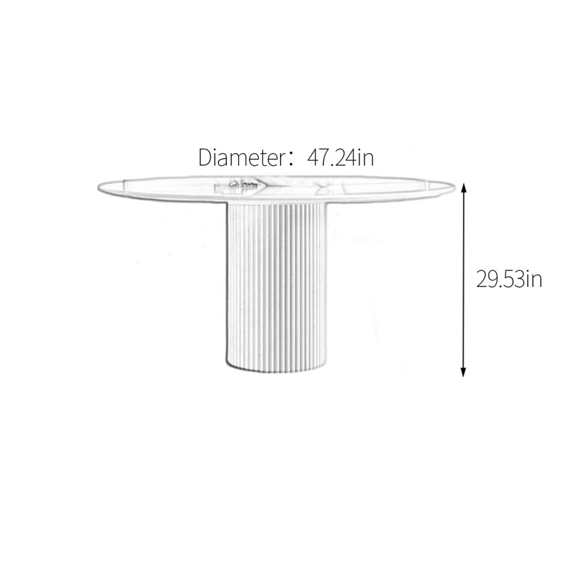 Table de salle à manger Minimalist, H 29,53 po x L 47,24 po x l 47,24 po