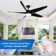 60'' Modern Ceiling Fan With Led Light And Remote Control, 5 Abs Blades