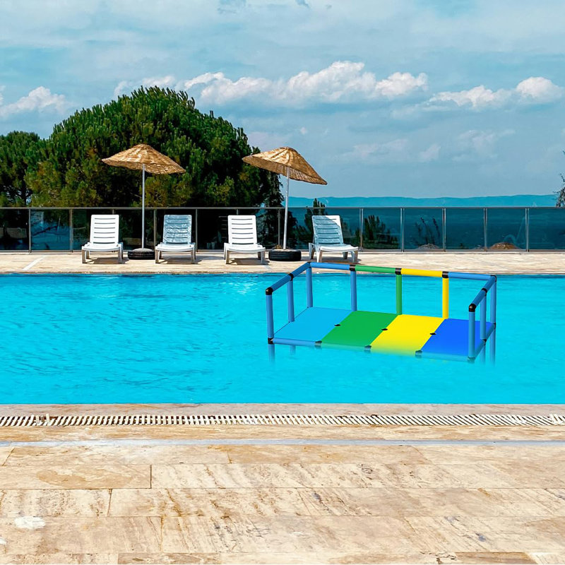 Plateforme de piscine extérieure Funphix pour tout-petits et enfants - Apprendre à nager - Plateforme de natation à plusieurs niveaux pour école de natation, piscine de jardin
