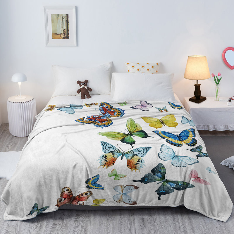 Cozy Flannel Throw Blanket 50x60 - Lightweight Breathable For Couch Bed Nursery