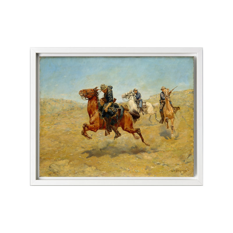 Charles Schreyvogel - My Bunkie, Canvas, White Framed, 16"H x 20"W