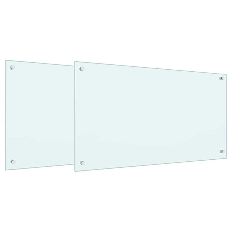 Vidaxl Kitchen Backsplash 2 Pcs Tempered Glass, Transparent, 100cm H x 50cm W