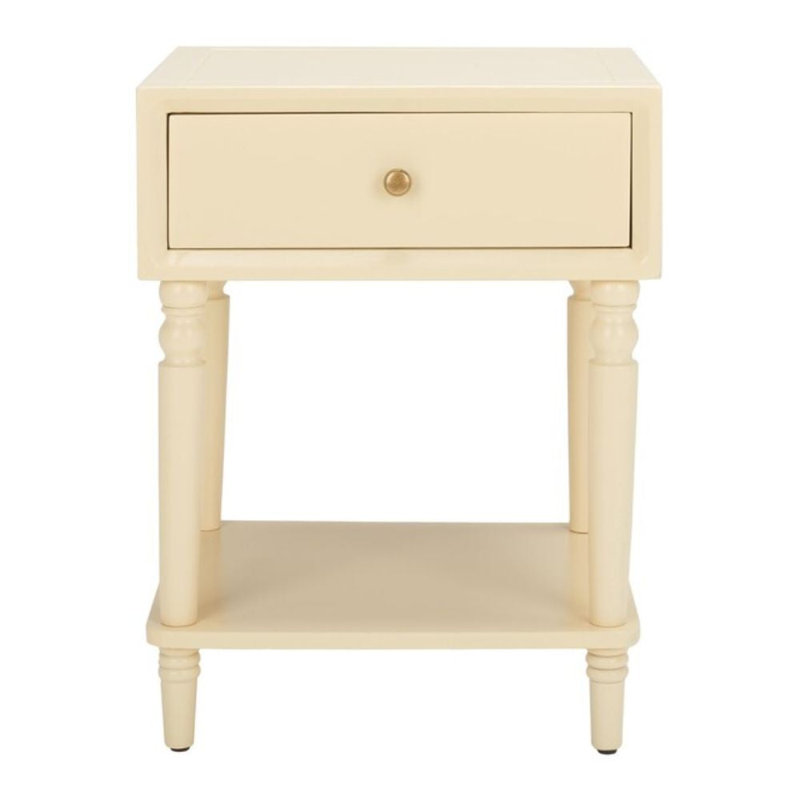 Table d'appoint avec rangement Seana, Vanille