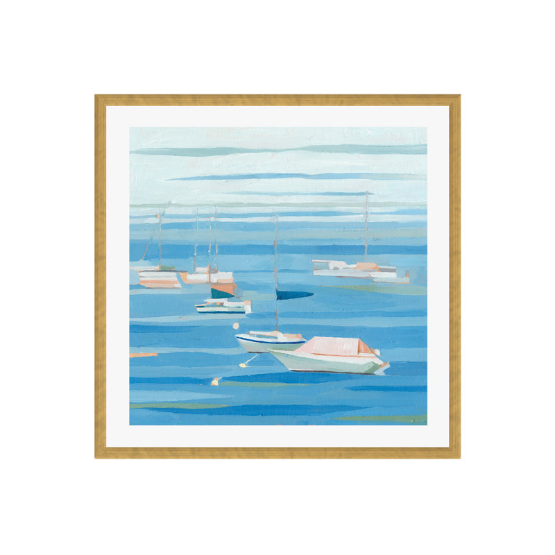 Summer Regatta I by Emma Scarvey, 30"H x 30"W, Gold