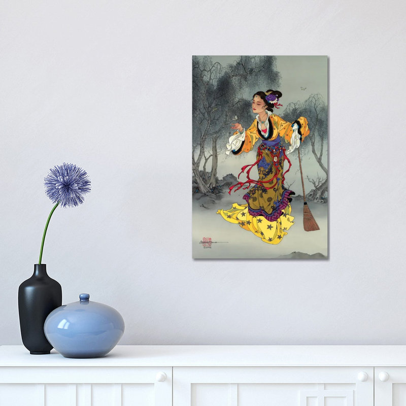 White Butterfly - Painting on Canvas, 30.48 cm H x 45.72 cm W, Wrapped Canvas