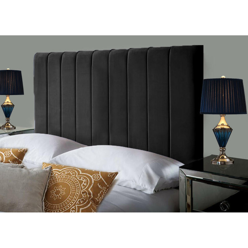 Upholstered Headboard, Small Double (4'), Black