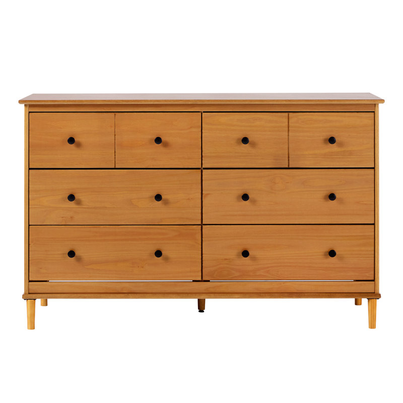 Commode double 6 tiroirs Haney, Caramel