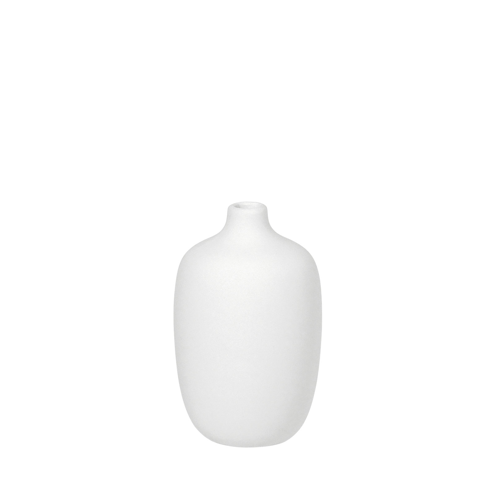 Ceola Ceramic Table Vase, White, 5.1" H x 3.2" W x 3.2" D