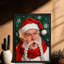 Art mural rétro noir avec père Noël-1425561453