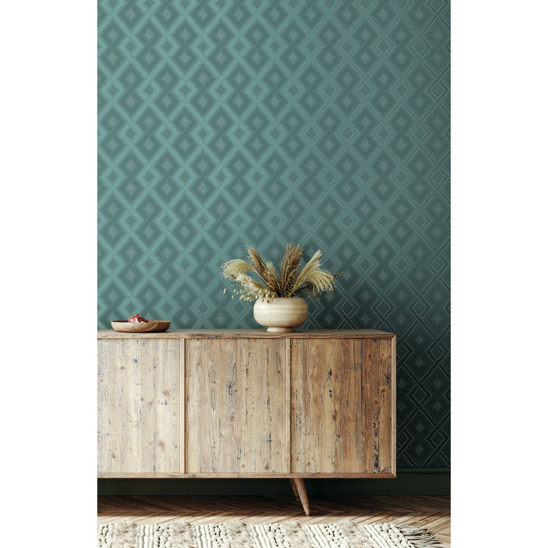 Gering 10.05m x 53cm Wallpaper Roll, Teal