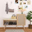 Banc de rangement à chaussures 2 en 1 avec tablettes ajustables et coussin d'assise amovible