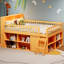 Lit mezzanine avec rangement, tête de lit avec lumière DEL-663694611
