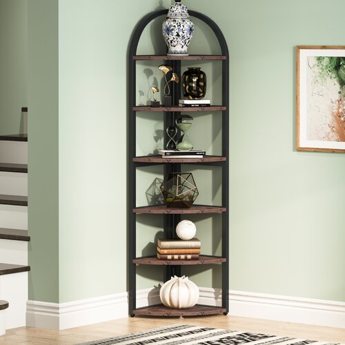 17 Stories Emersen Corner Bookcase & Reviews | Wayfair