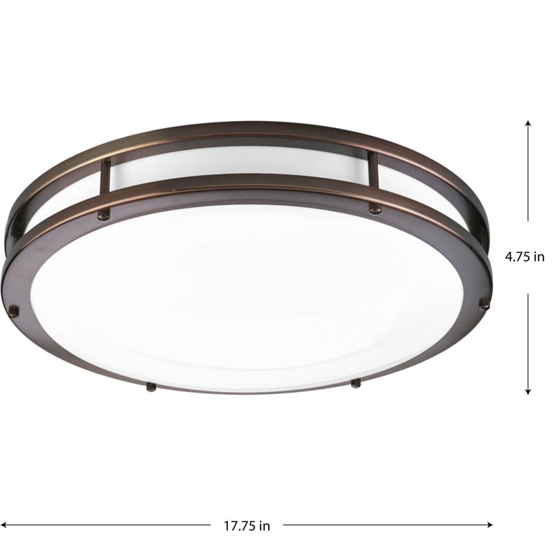 Acrylic LED Flush Mount, 4.5" H x 17.625" W, Urban Bronze