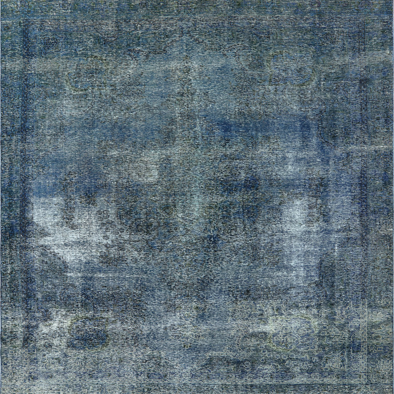 Tapis oriental bleu Hoyer, Carré 8 pi
