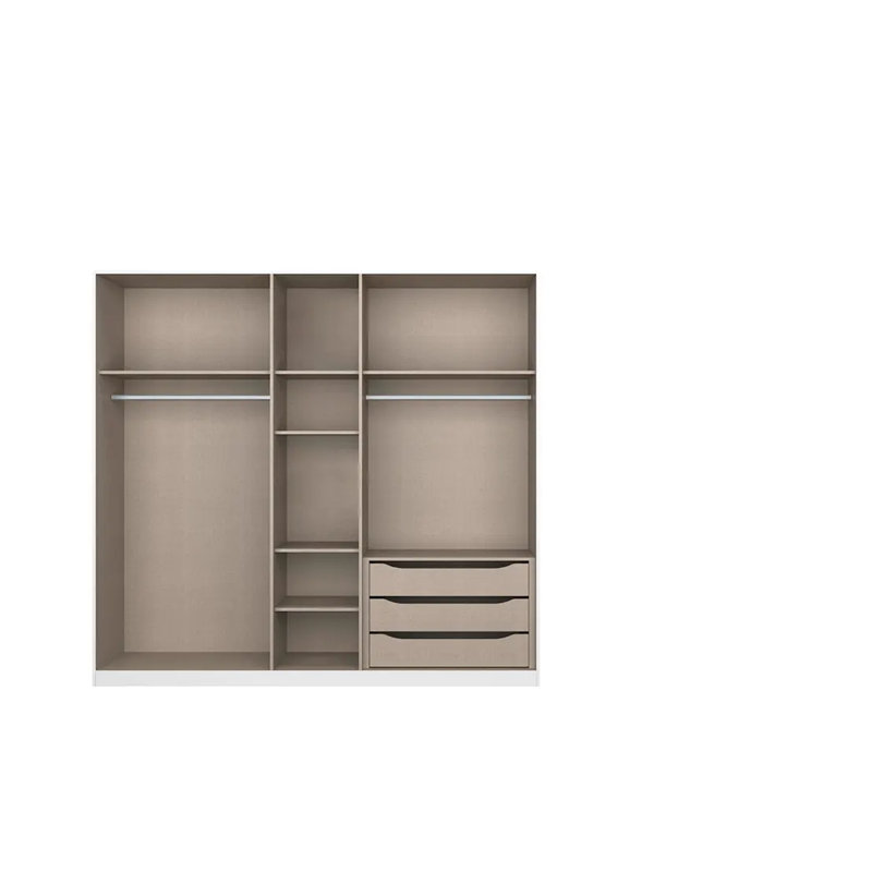Alabama 2 Door Wardrobe, 229cm H x 136cm W x 54cm D, Alpine White, Premium