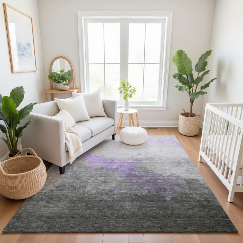 Premium Machine Washable Bennette AMF1881 Modern Rug, Rectangle 10' x 14'