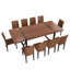Ensemble de table de salle à manger en bois 87 po avec chaise rembourrée en cuir PU-116180957-123058298-115950757