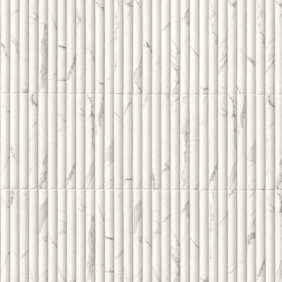 Carrelage mural aspect marbre marbré en porcelaine satinée 5 po x 10 po Cadella Argento